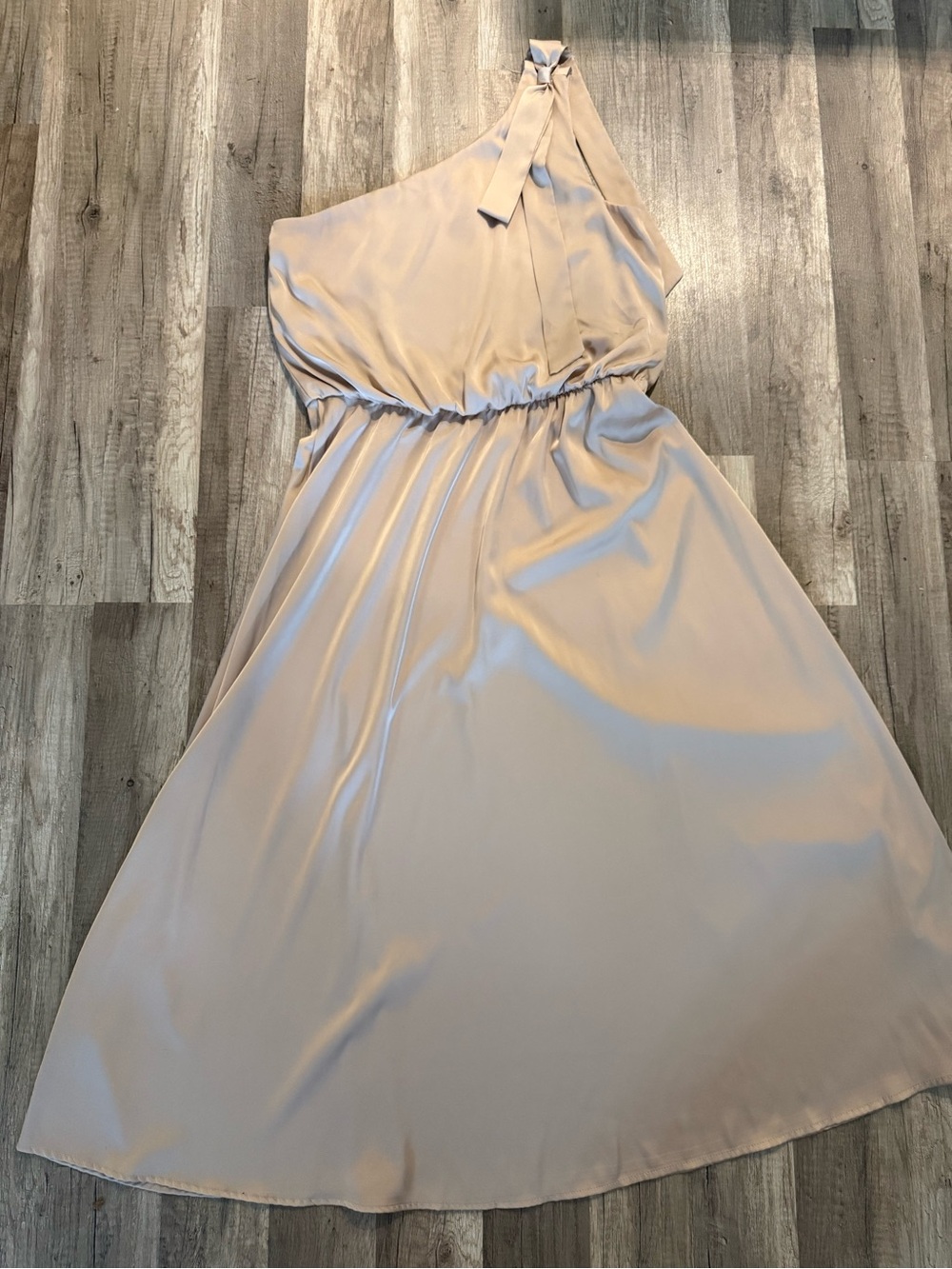 One-Shoulder Light Taupe Women’s Dress